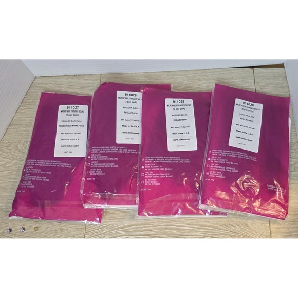 Lot Of New Silkies Microfiber Trouser Sock Packages 4 Total Packs Navy/Black - Picture 3 of 8